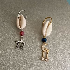 2 pieces, nose, ring, jewelry shells beach